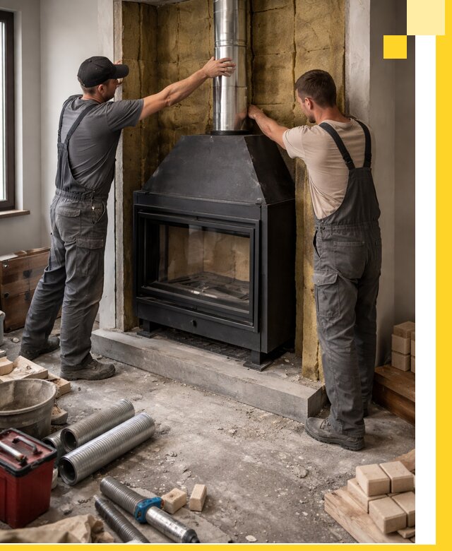 Изготовление и монтаж закрытых каминов в Перми под ключ