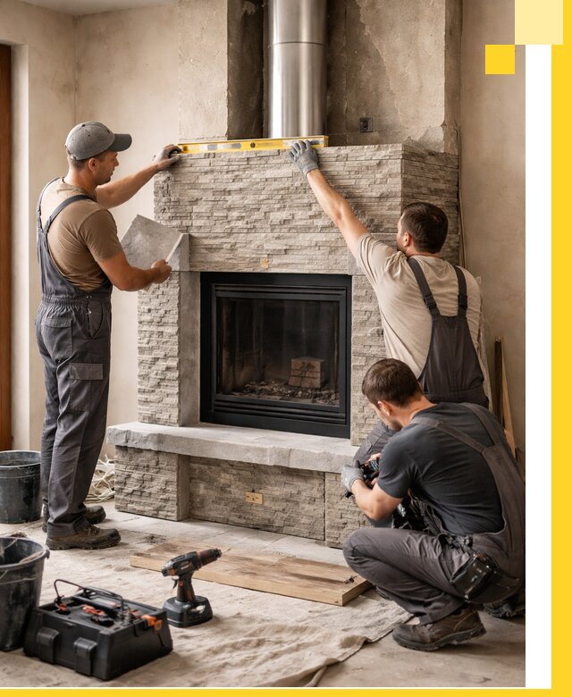 Профессиональный монтаж каминов под ключ в Перми для дома