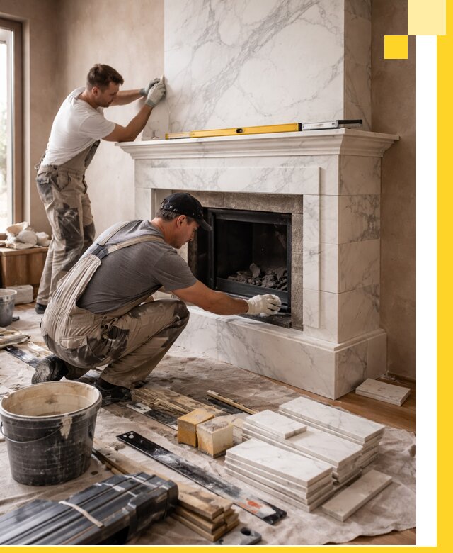 Отделка каминов в Перми качественные облицовочные работы