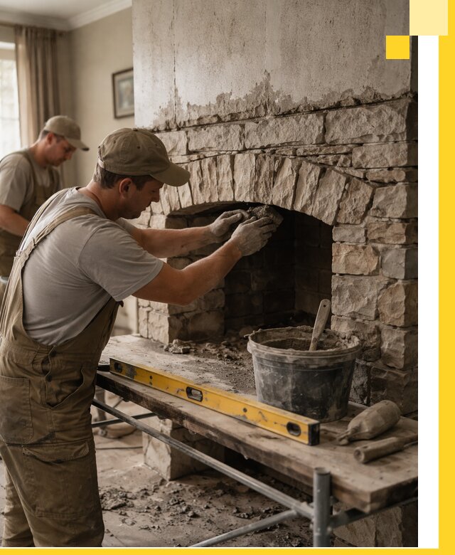 Изготовление каминов под ключ в Перми, монтаж и отделка