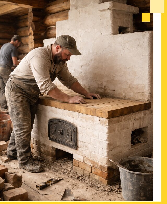 Проектирование и установка русской печи с лежанкой в Перми