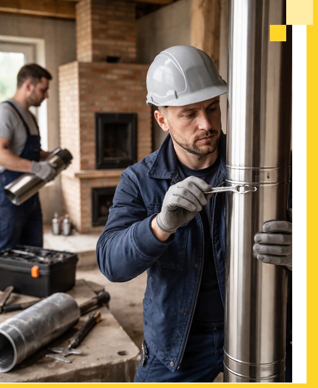 Профессиональный монтаж дымоходов для печей в Перми