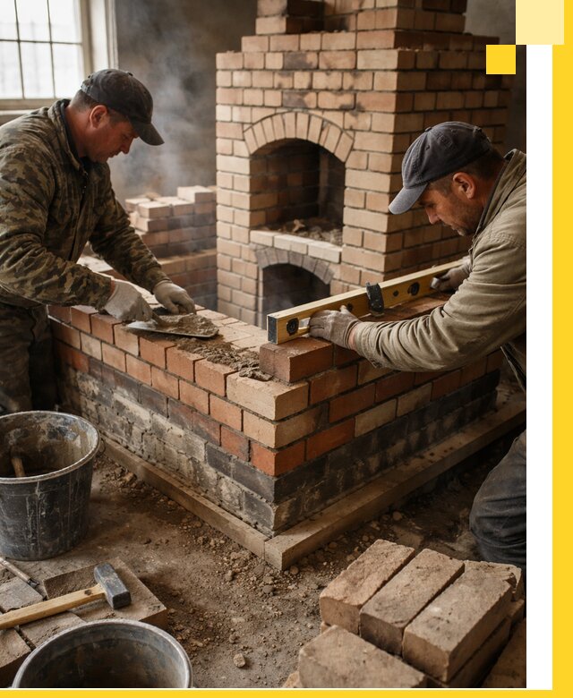 Изготовление и монтаж печей и каминов из кирпича в Перми