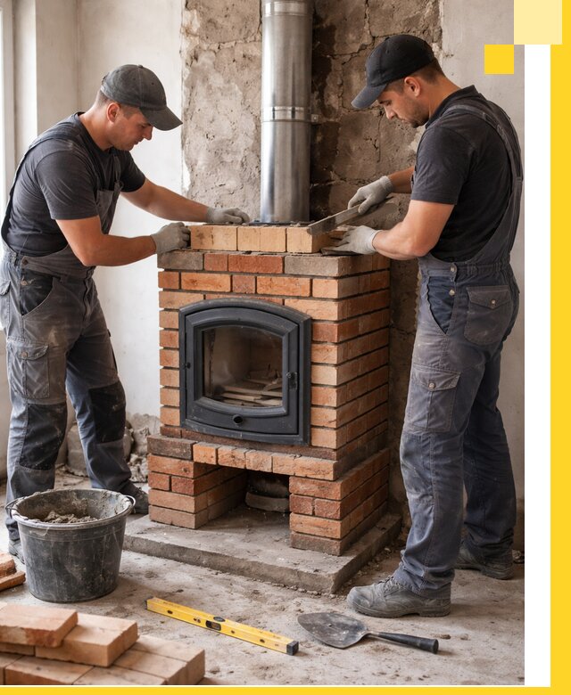 Монтаж печи камина под ключ в Перми с гарантией и пусконаладкой