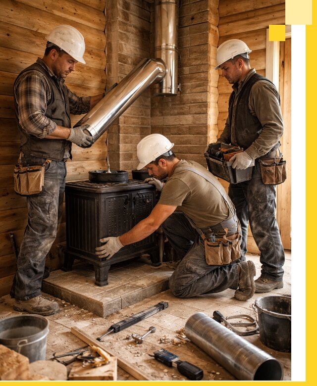 Профессиональный монтаж банных печей и дымоходов в Перми