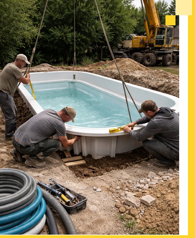 Установка и монтаж композитных бассейнов под ключ в Перми