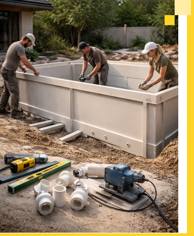 Установка полипропиленовых бассейнов под ключ в Перми