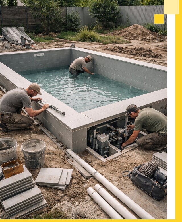 Строительство и монтаж бассейнов для дачи под ключ в Перми