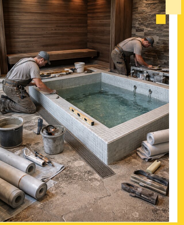 Установка и строительство бассейнов для сауны в Перми