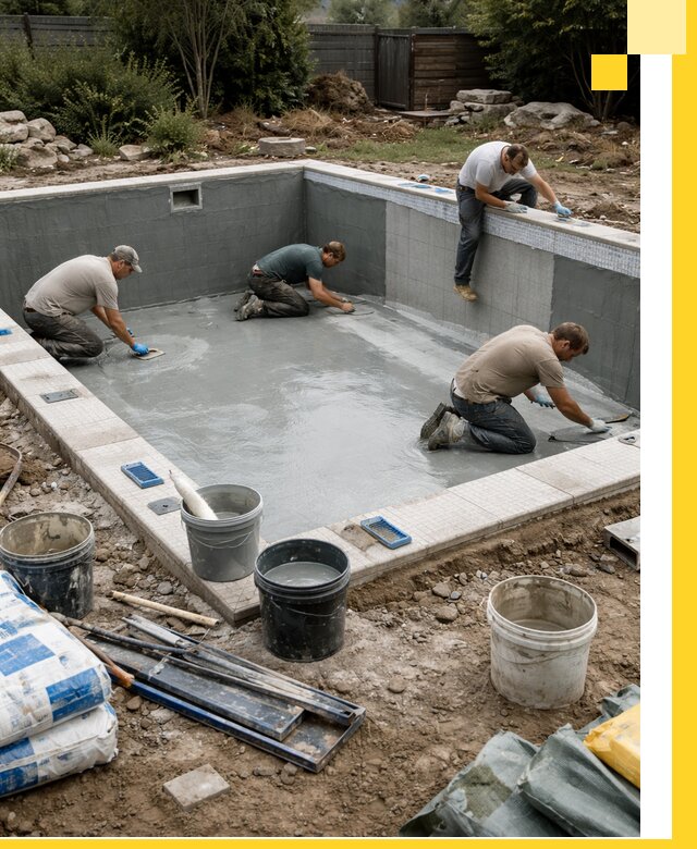 Изготовление и монтаж чаши бассейна под ключ в Перми