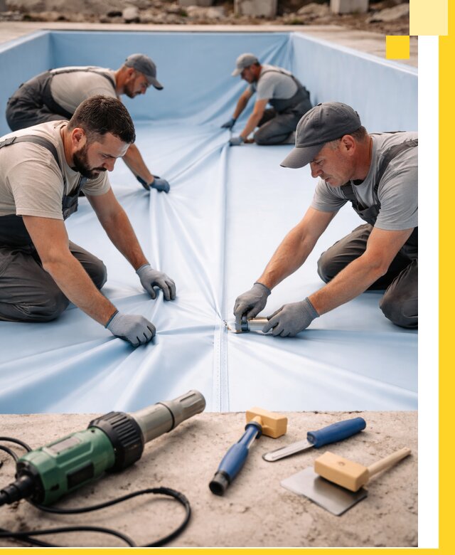 ПВХ пленка для бассейнов с монтажом и гарантией в Перми