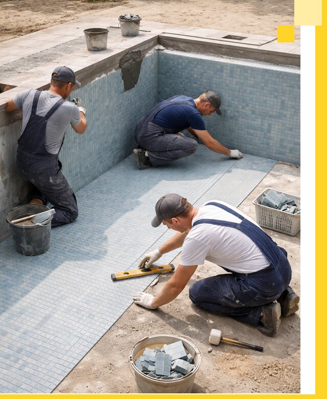 Укладка и установка плитки для бассейнов под ключ в Перми