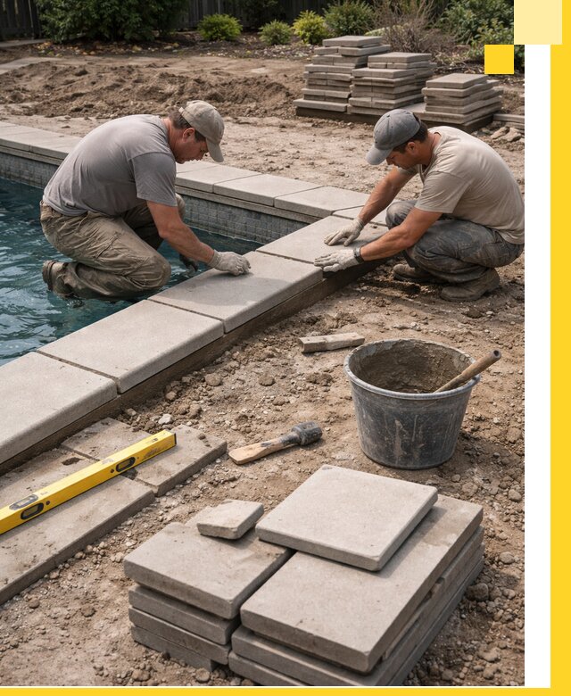 Установка и изготовление копингового камня для бассейнов в Перми