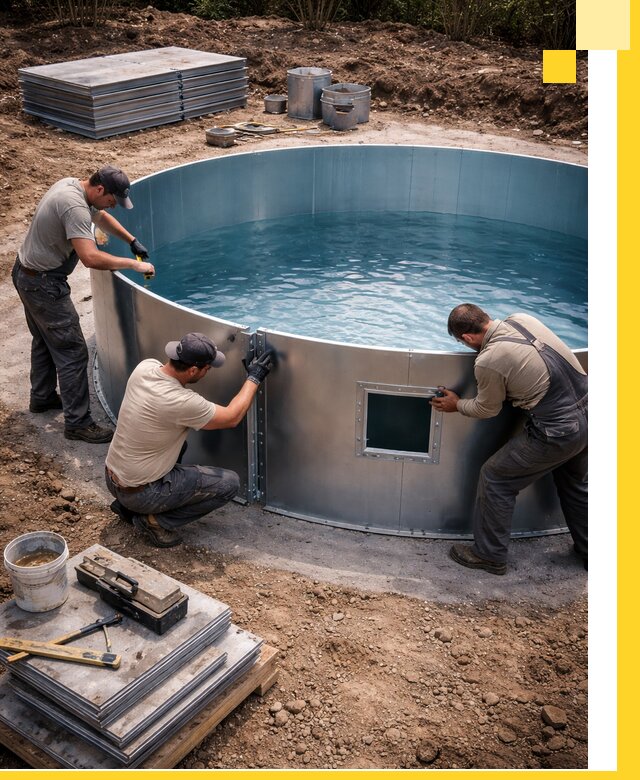 Круглые бассейны под ключ в Перми проектирование и монтаж