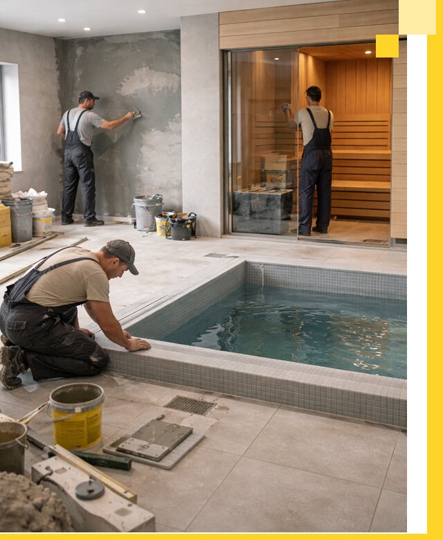 Проектирование и строительство сауны с бассейном в Перми