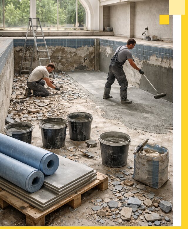 Реконструкция бассейнов в Перми: ремонт, гидроизоляция