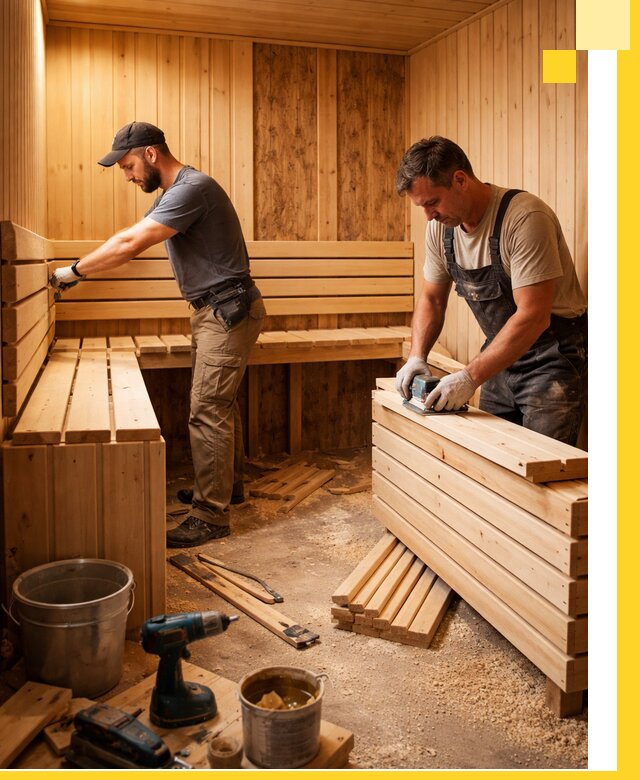 Профессиональный комплексный ремонт саун под ключ в Перми