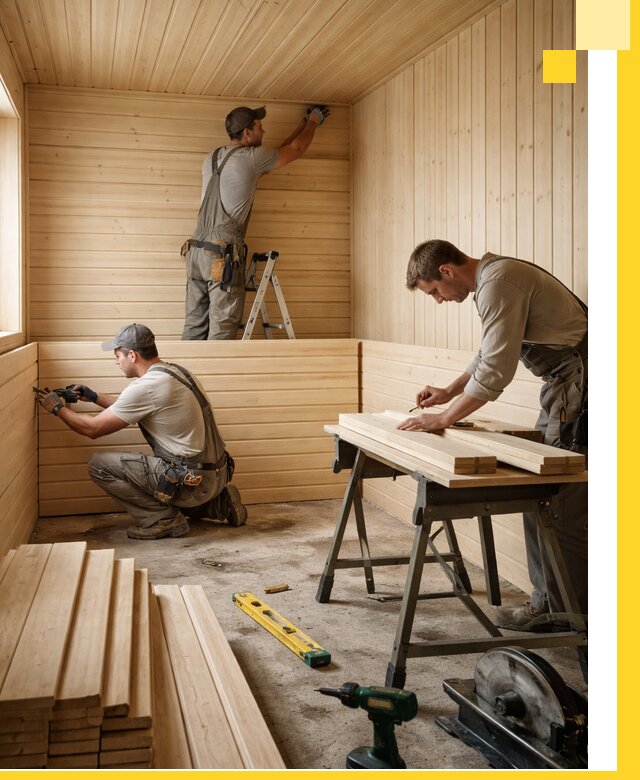 Обшивка саун в Перми из натуральной древесины под ключ