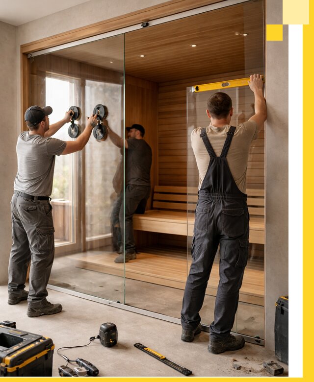 Производство и монтаж стеклянных саун под ключ в Перми