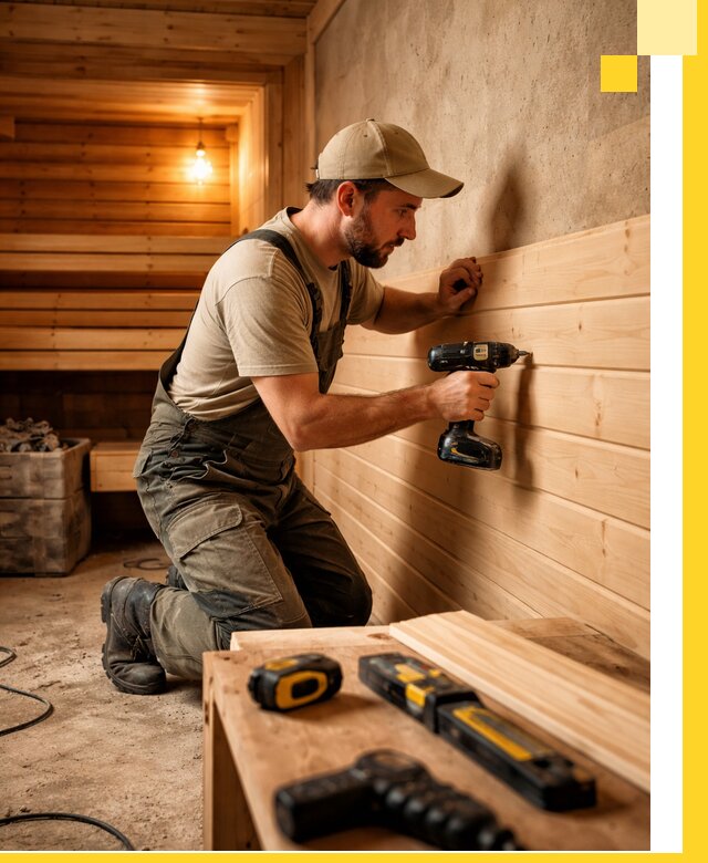 Профессиональная внутренняя отделка бани в Перми под ключ