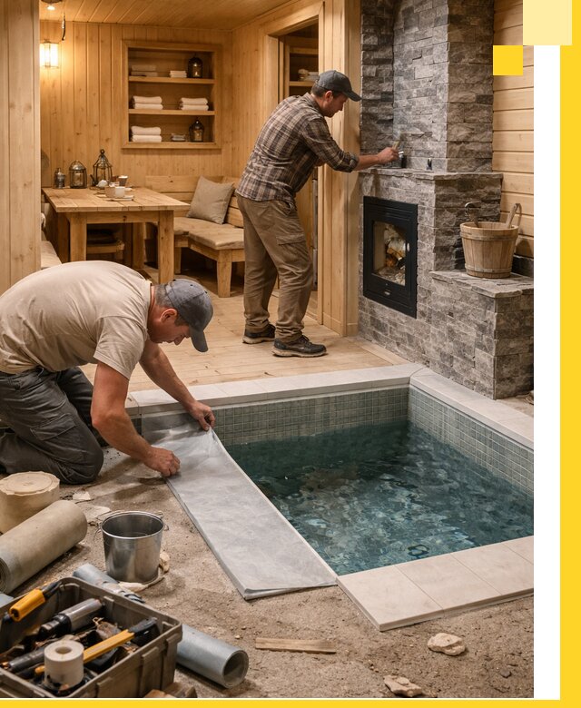 Строительство бань с комнатой отдыха под ключ в Перми