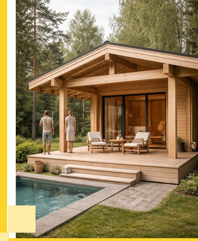 Бани с террасой под ключ в Перми от 642660 р. | ЭриданПрм