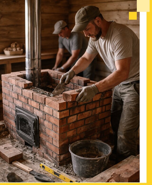 Кирпичные печи для бани под ключ в Перми, проект и монтаж