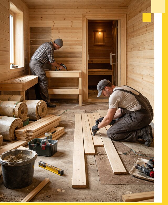 Индивидуальный проект бани с комнатой отдыха под ключ в Перми